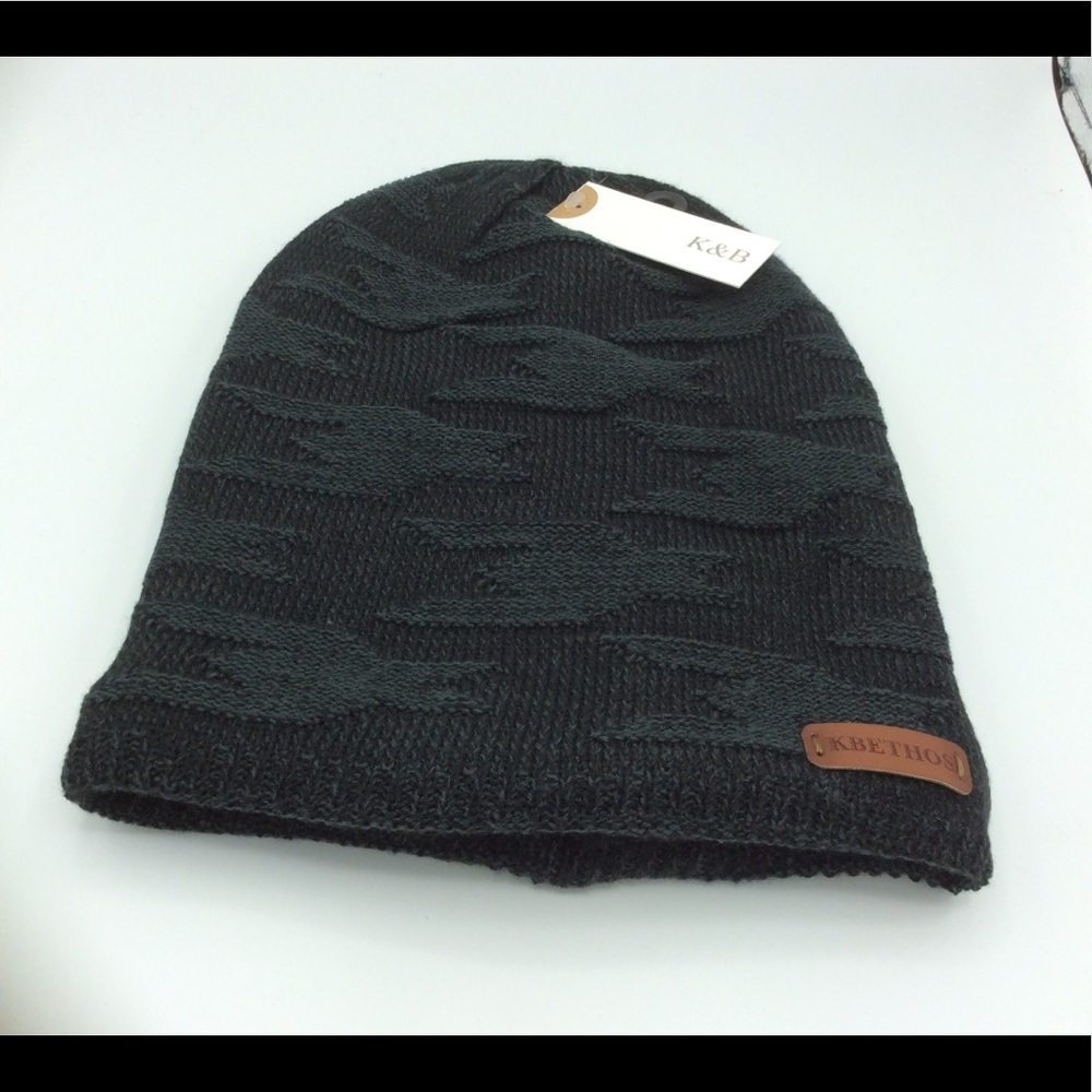 NWT KBETHOS Slouchy warm knit/fleece beanie hat